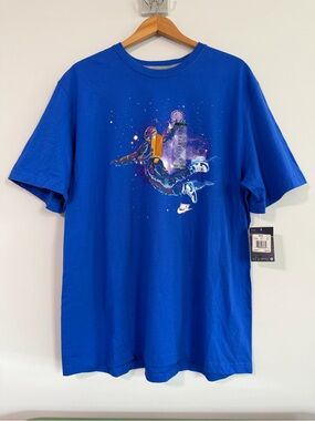 Nike Spaceman Astronaut Dunk Bright Blue AF1  Men’s Graphic Tee Size XXL